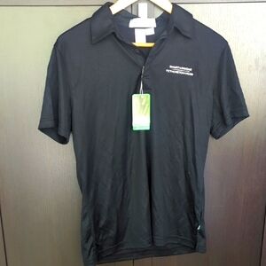 Women's Classic Black Bamboo Polo Shirt - Size M NWT